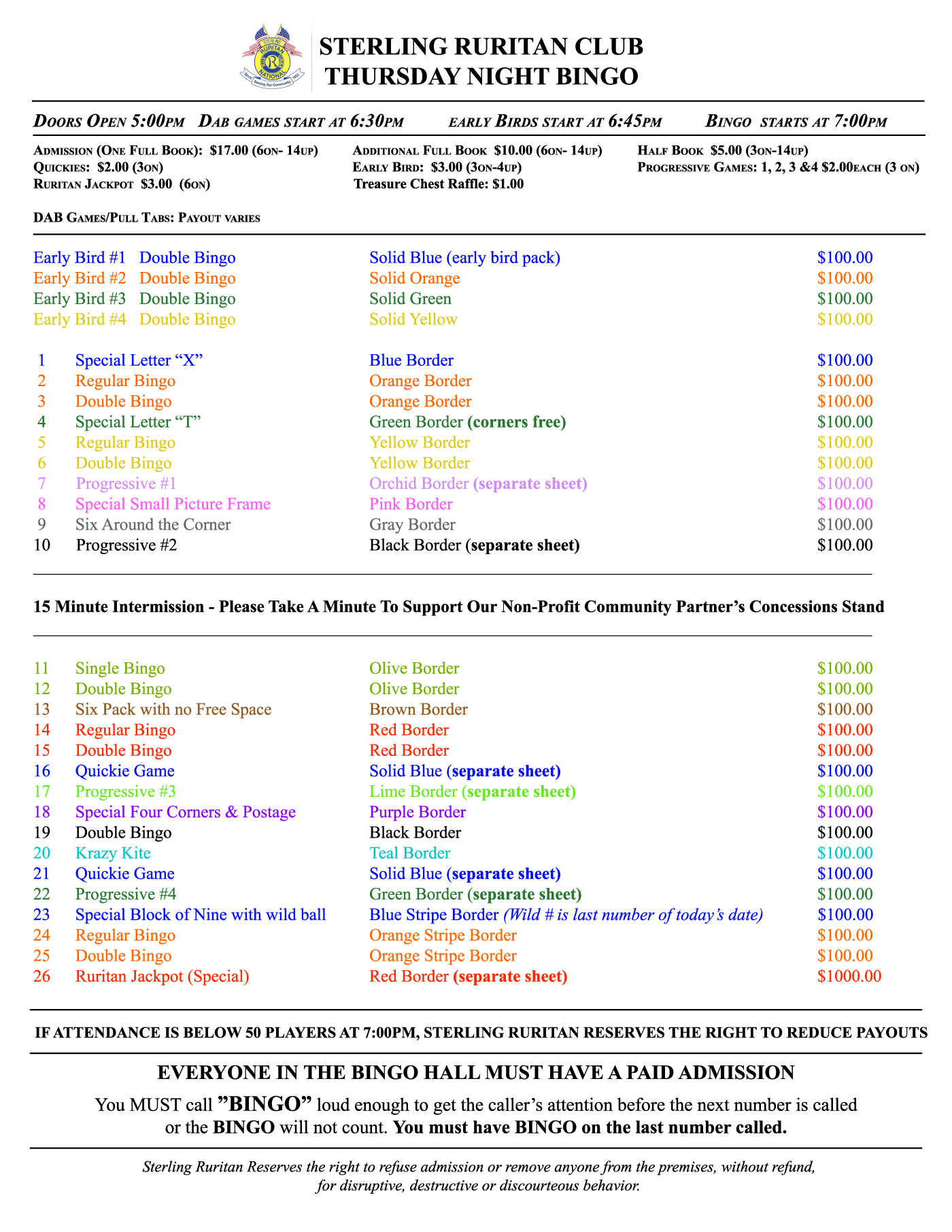 2025 Bingo Game Sheet